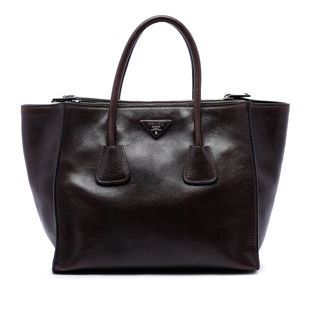 Pre-Loved Prada Glace Calf Twin Pocket Double Handle Satchel
